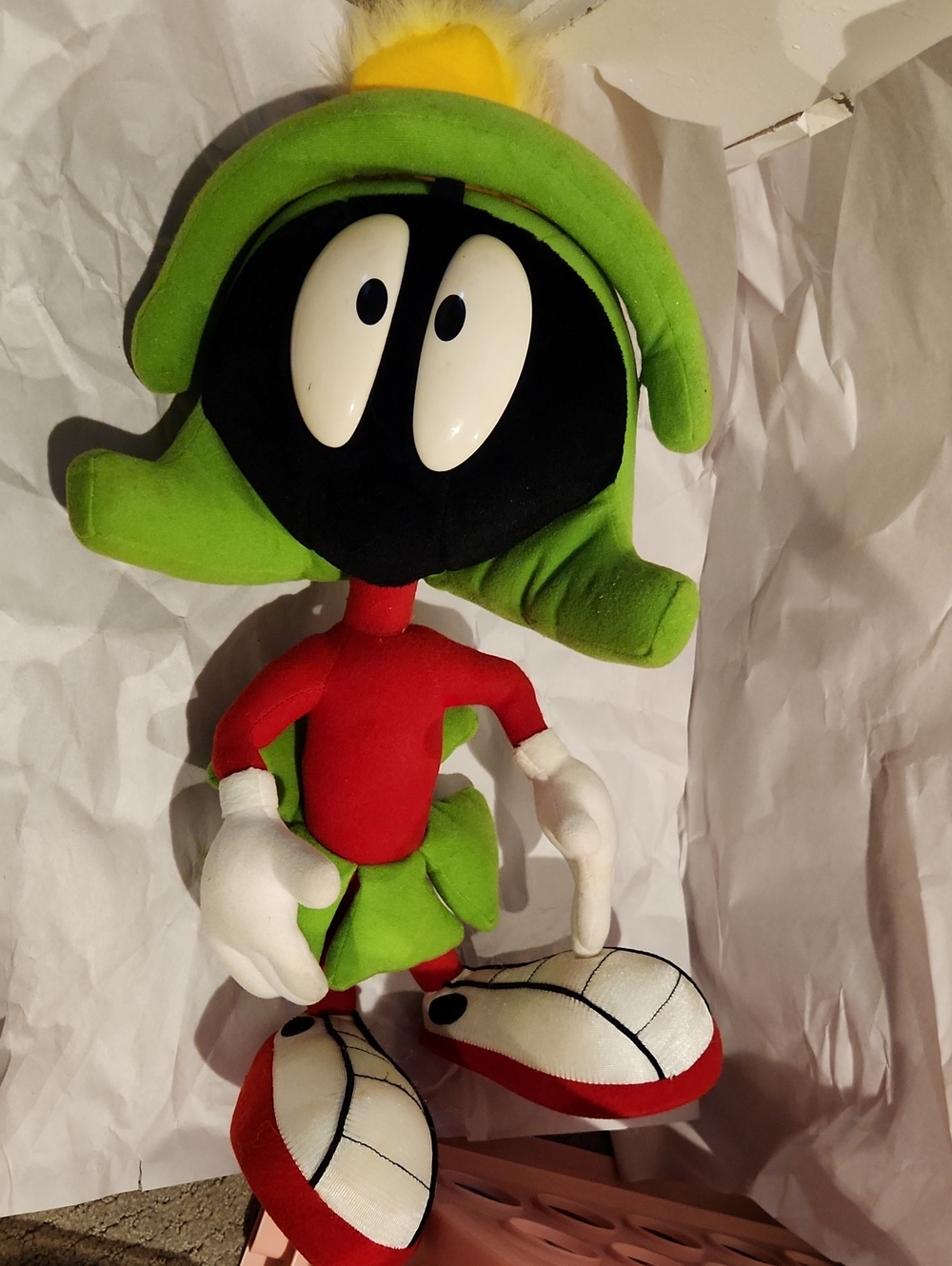 VINTAGE 1994 Looney Tunes Marvin the Martian Plush - Green, Red & White